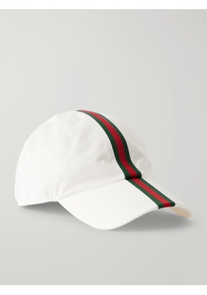 Gucci - Antonine Webbing-Trimmed Cotton-Blend Twill Baseball Cap - Men - White - L
