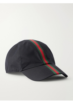 Gucci - Antonine Webbing-Trimmed Cotton-Blend Twill Baseball Cap - Men - Black - M