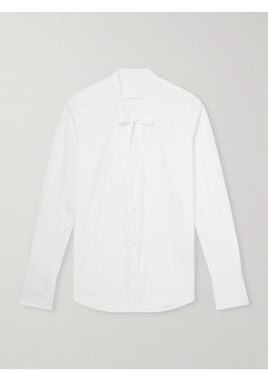 Maison Margiela - Bow-Detailed Cotton-Poplin Shirt - Men - White - IT 46