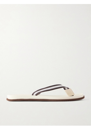 Brunello Cucinelli - Striped Grosgrain Flip Flops - Men - White - EU 40