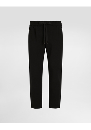 Dolce & Gabbana Jersey Jogging Pants With Dg Patch - Man Pants And Shorts Black 44