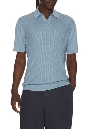 Rag & Bone Saxon Silk Blend Johnny Polo in Fog Blue - Baby Blue. Size L (also in M, S, XL/1X).