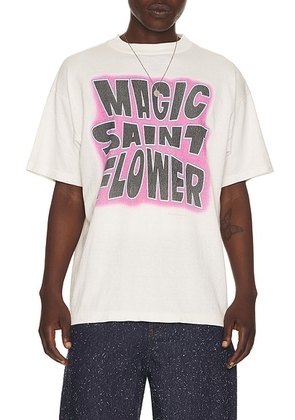 SAINT Mxxxxxx Magic Saint Short Sleeve Tee in White - White. Size L (also in M, XL/1X).
