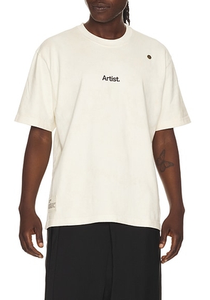 Song for the Mute X Birkenstock The Artist Aged T-shirt in White Dirt Wash - White. Size L (also in M, S, XL/1X).