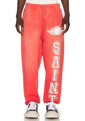 SAINT Mxxxxxx Baby Michael Sweat Pants in Red - Red. Size M (also in XL/1X).