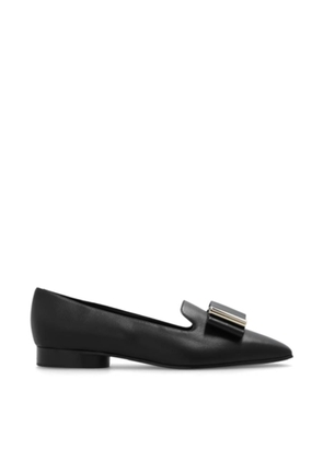 Ferragamo Womens Black Leather Loafers