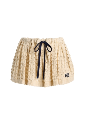 Miu Miu Crocheted Cotton Mini Skirt - Moda Operandi