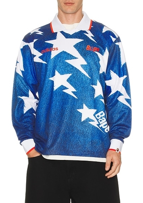 Adidas Originals x Bape Star Jersey in Medium Blue Denim - Blue. Size S (also in ).