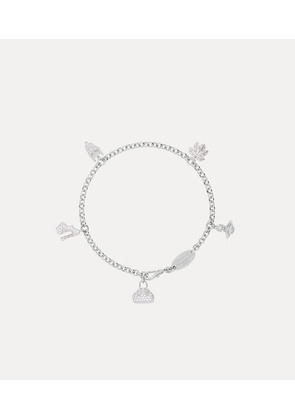 Vivienne Westwood Yasmine Charm Necklace Silver Cubic Zirconia Women