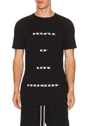 DRKSHDW by Rick Owens Temple of Love Owenscorp Graphic Level T in Black & Milk - Black. Size L (also in M, S, XL/1X).