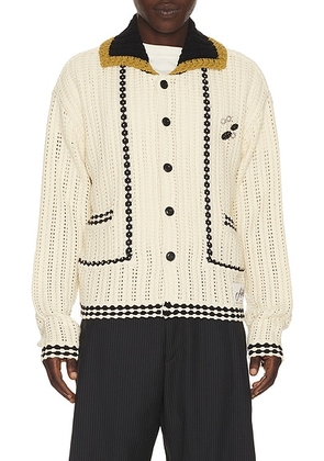Andersson Bell Unisex New Fantasia Collar Cardigan in Ecru - Cream. Size L (also in M, XL/1X).