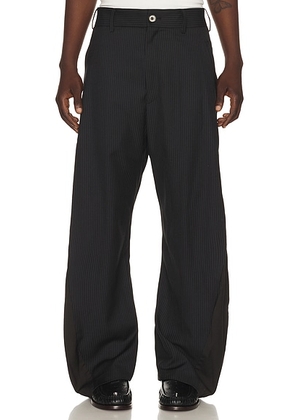 Andersson Bell Twisted Seam Stripewide Leg Trousers in Black - Black. Size 48 (also in 50, 52).