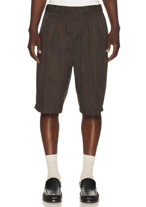 Beams Plus 2 Pleats Relax Shorts Nyco Twill in Charcoal - Charcoal. Size L (also in M, XL).