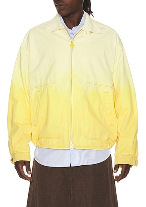Beams Plus Short Blouson Gradation Print in Yellow - Lemon. Size L (also in M, XL).