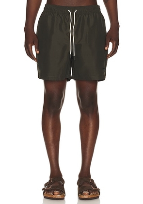 Barbour Water Reactive Tartan Swim Short in Olive - Olive. Size L (also in M, S, XL/1X).