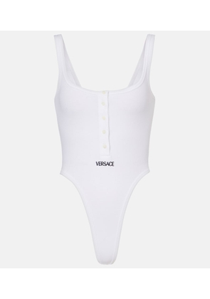 Versace Logo ribbed-knit body suit