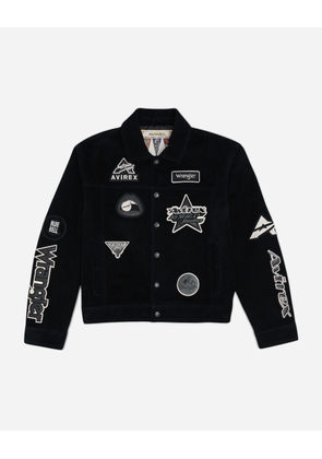 Men s Avirex Suede Trucker Jacket Black