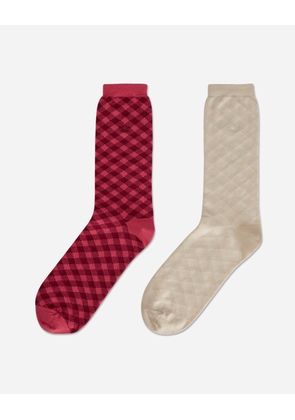 Wales Bonner Check Socks Craft Pink / Bliss
