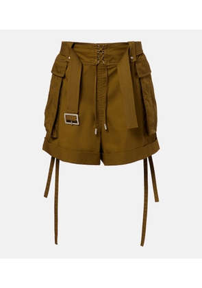 McQueen Belted cotton shorts