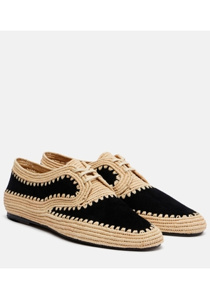 Gabriela Hearst Strength raffia and suede Derby shoes