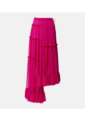 Dries Van Noten Asymmetric silk muslin skirt