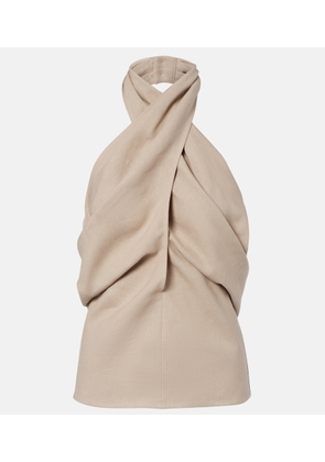 Magda Butrym Draped halterneck linen top