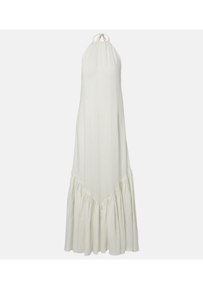 Patou Striped halterneck open-back maxi dress