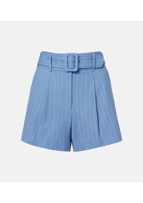 Veronica Beard Piper striped linen-blend shorts
