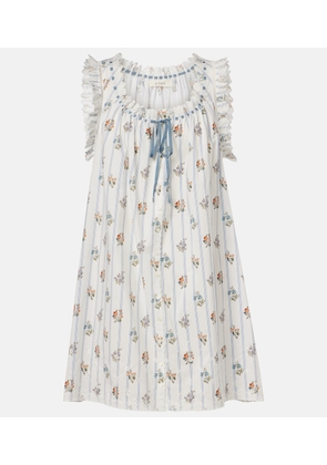 Doen Nessie floral striped cotton shirt dress