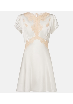 Doen Junia lace-trimmed silk satin minidress