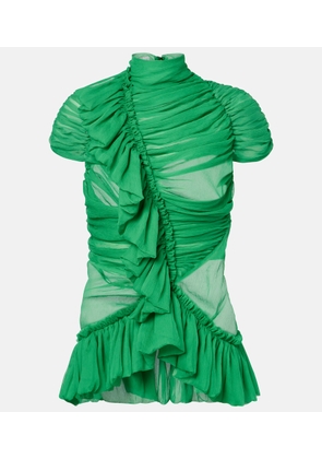 Dries Van Noten Ruffled silk top