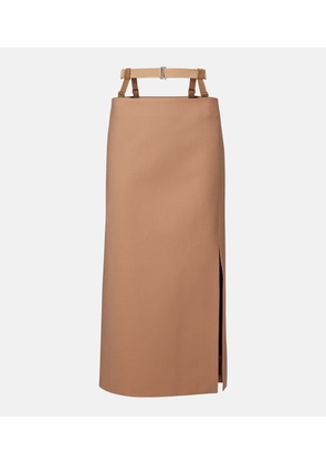 Mugler Cutout wool-blend pencil skirt