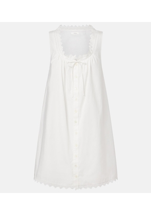 Frame Scalloped cotton poplin shirt dress