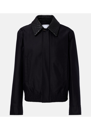 Bottega Veneta Intrecciato leather-trimmed canvas jacket