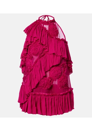 Dries Van Noten Floral-applique ruffled top