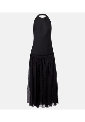 Rohe Pleated wool-blend muslin maxi dress
