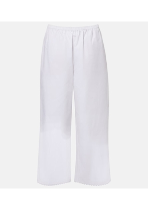 Rohe Embroidered cotton poplin wide-leg pants