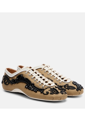 Dries Van Noten Embellished canvas sneakers