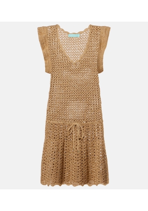 Melissa Odabash Annalise crochet lame minidress