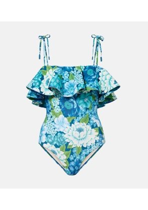 Alemais Margo floral ruffled swimsuit