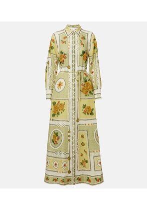 Alemais Dixie belted printed ramie shirt dress
