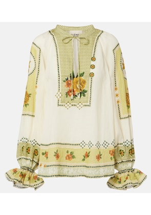 Alemais Dixie printed ramie blouse