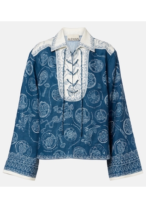 Alemais Lucky printed linen blouse