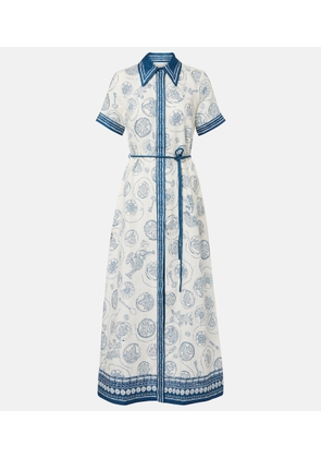 Alemais Lucky belted printed linen shirt dress