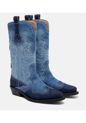 Ganni Denim cowboy boots