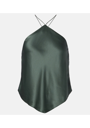 The Sei Halterneck silk charmeuse top
