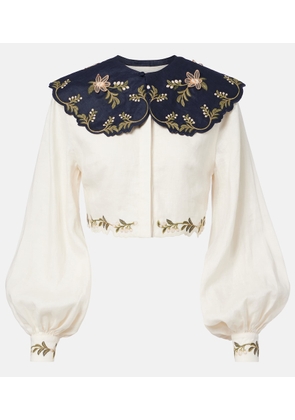 Agua by Agua Bendita Cumbre embroidered linen blouse