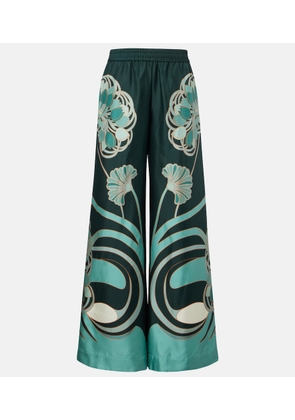 La DoubleJ Printed silk twill palazzo pants
