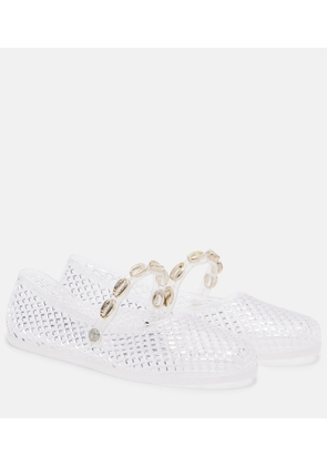 Ancient Greek Sandals Iro embellished fishnet ballet flats