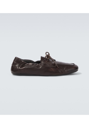 Prada Shuffle leather boat shoes